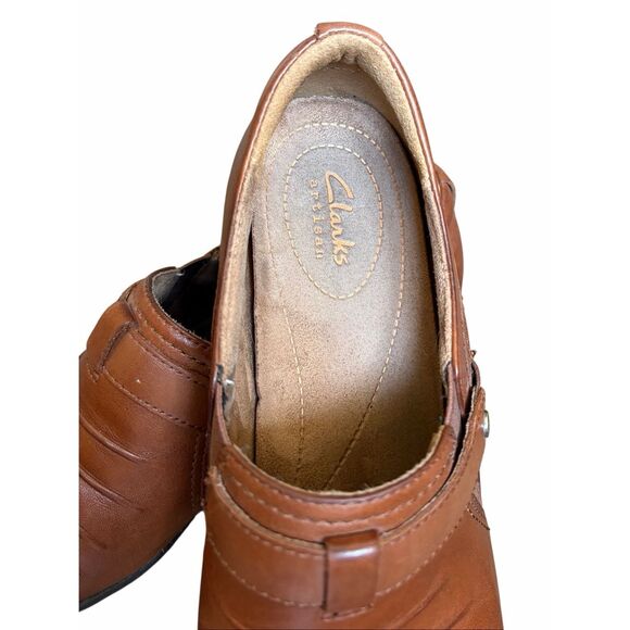 Clarks Artisan Rosalyn Nicole Comfort Heel Shoes Brown Cushioned Womens Size 9 - Picture 12 of 16